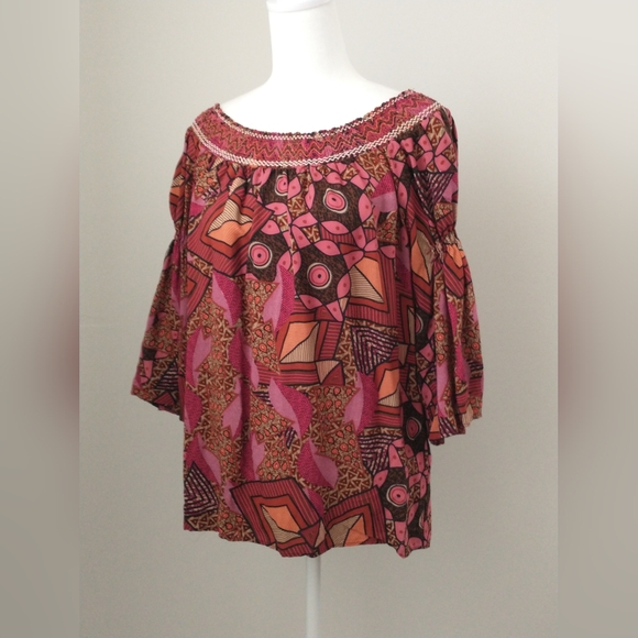 Desigual off shoulder boho peasant blouse top M - Picture 4 of 11